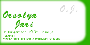 orsolya jari business card